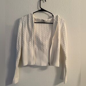 Vince Off-White Textured Knit Cardigan